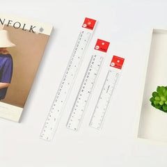 Transparent 30cm Scale Ruler Plastic Straight Ruler