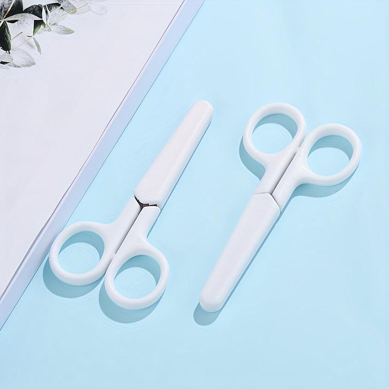 Small Round Head Scissors Plastic Handle Paper Cutter