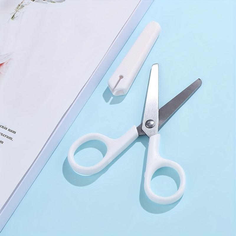 Small Round Head Scissors Plastic Handle Paper Cutter
