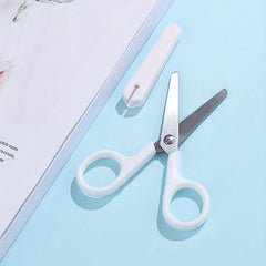 Small Round Head Scissors Plastic Handle Paper Cutter