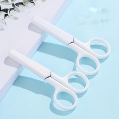Small Round Head Scissors Plastic Handle Paper Cutter