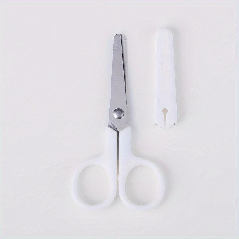 Small Round Head Scissors Plastic Handle Paper Cutter