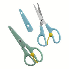 2pcs Stainless Steel Scissors With Protective Cover for School, Office, Home