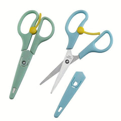 2pcs Stainless Steel Scissors With Protective Cover for School, Office, Home