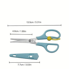 2pcs Stainless Steel Scissors With Protective Cover for School, Office, Home