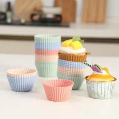 12pcs Silicone Baking Cups Non Toxic BPA Dishwasher Safe