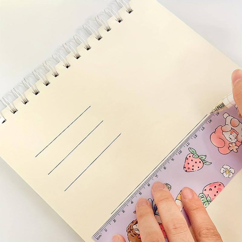 4pcs Cartoon Straight Ruler Pack Creative Scale For Students Stationery