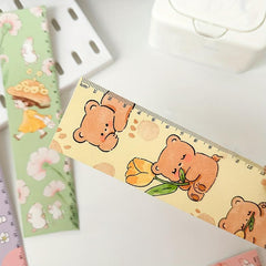 4pcs Cartoon Straight Ruler Pack Creative Scale For Students Stationery