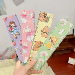 4pcs Cartoon Straight Ruler Pack Creative Scale For Students Stationery