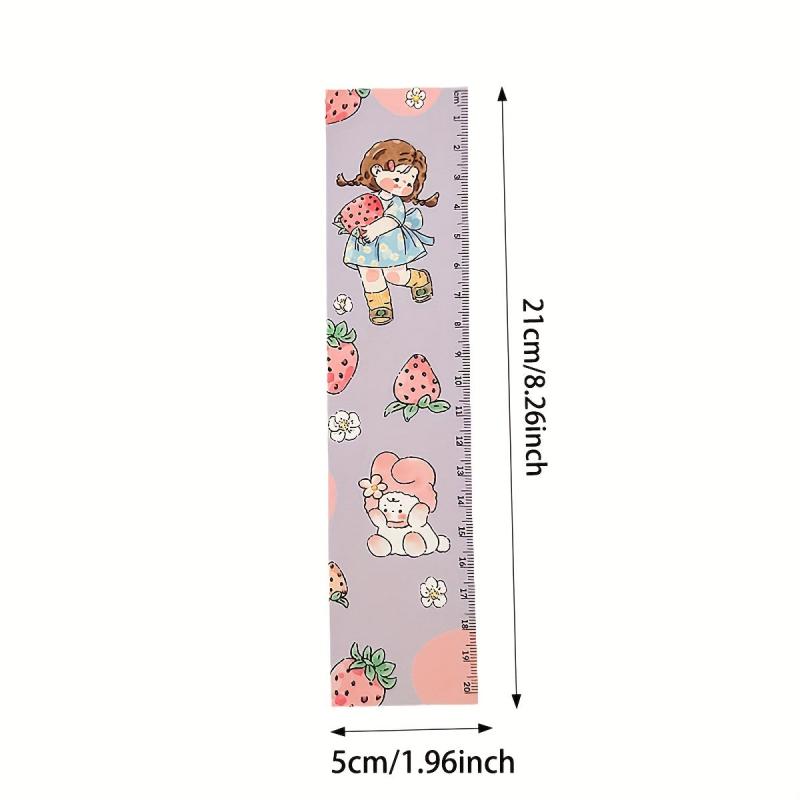 4pcs Cartoon Straight Ruler Pack Creative Scale For Students Stationery