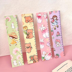 4pcs Cartoon Straight Ruler Pack Creative Scale For Students Stationery