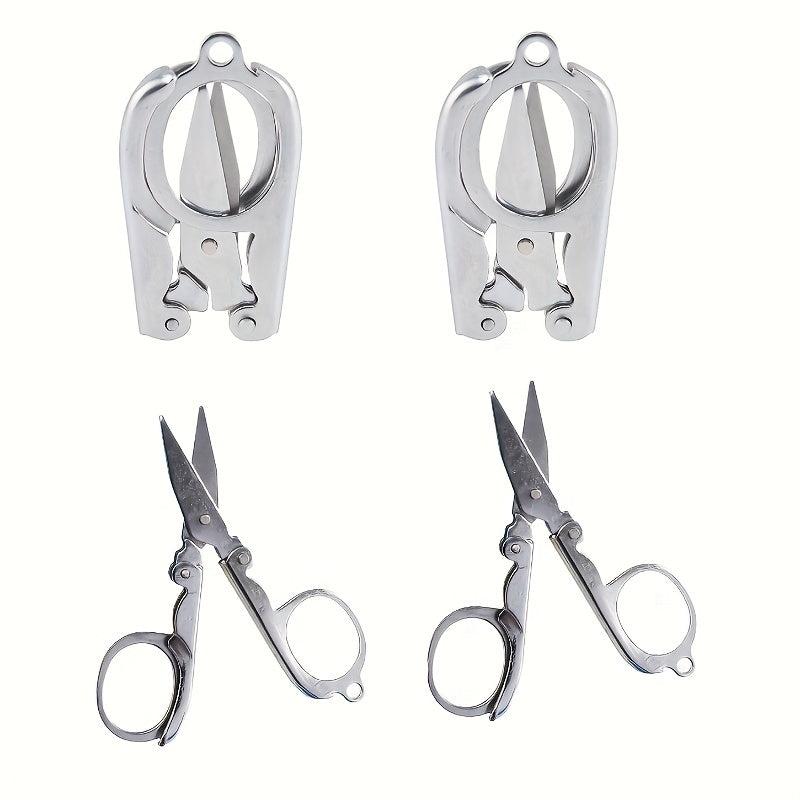 2pcs Stainless Steel Small Scissors Pocket Portable Foldable Travel Scissors