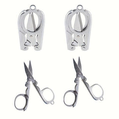 2pcs Stainless Steel Small Scissors Pocket Portable Foldable Travel Scissors