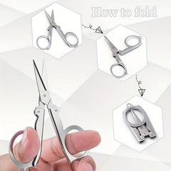 2pcs Stainless Steel Small Scissors Pocket Portable Foldable Travel Scissors