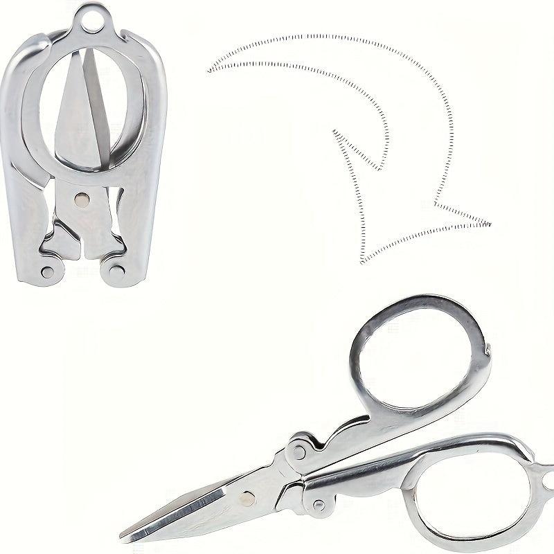 2pcs Stainless Steel Small Scissors Pocket Portable Foldable Travel Scissors
