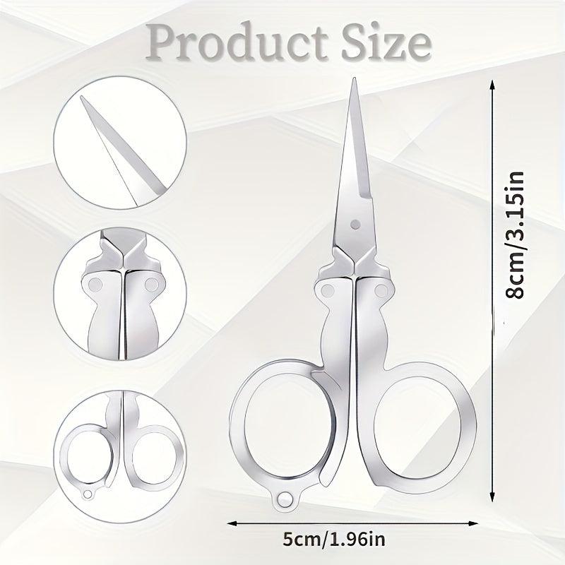 2pcs Stainless Steel Small Scissors Pocket Portable Foldable Travel Scissors