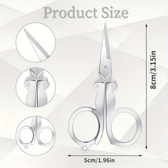 2pcs Stainless Steel Small Scissors Pocket Portable Foldable Travel Scissors