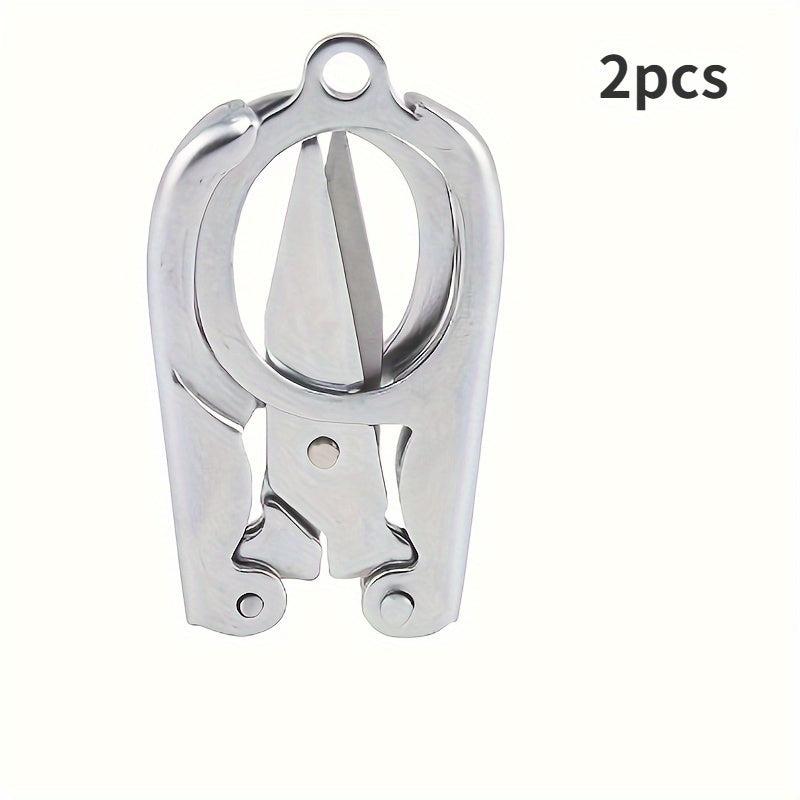 2pcs Stainless Steel Small Scissors Pocket Portable Foldable Travel Scissors