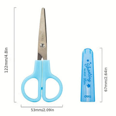 Student Scissors Stainless Steel Protective Scissors with Paper Cutting Function