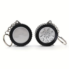 Compact 1M Steel Tape Keychain for Tire Measurement