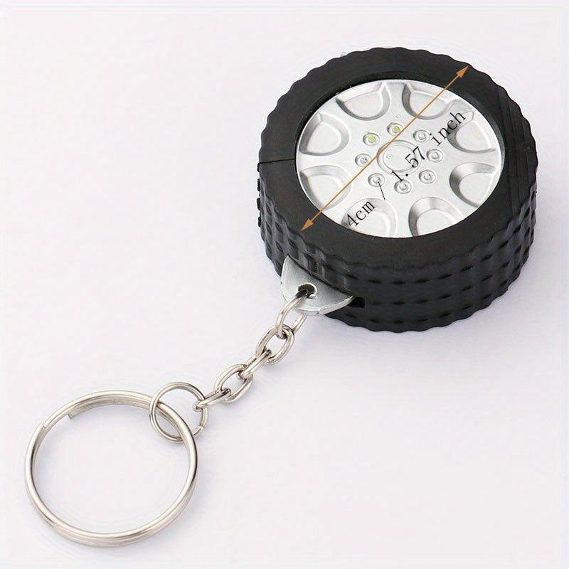 Compact 1M Steel Tape Keychain for Tire Measurement