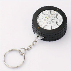 Compact 1M Steel Tape Keychain for Tire Measurement