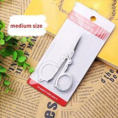 Stainless Steel Folding Scissors Travel Scissors Convenient Hangable Fishing Sci