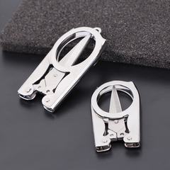 Stainless Steel Folding Scissors Travel Scissors Convenient Hangable Fishing Sci