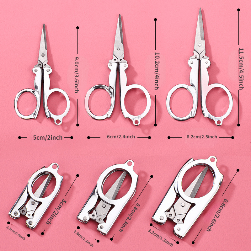Stainless Steel Folding Scissors Travel Scissors Convenient Hangable Fishing Sci