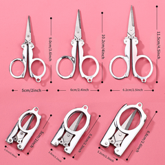 Stainless Steel Folding Scissors Travel Scissors Convenient Hangable Fishing Sci