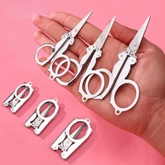 Stainless Steel Folding Scissors Travel Scissors Convenient Hangable Fishing Sci