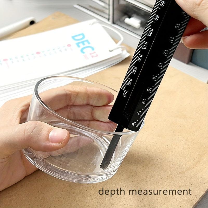 1pc Transparent Multifunctional Caliper Industrial Precision Measuring Rule