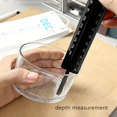 1pc Transparent Multifunctional Caliper Industrial Precision Measuring Rule