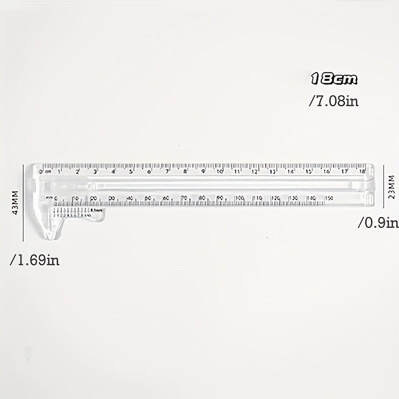 1pc Transparent Multifunctional Caliper Industrial Precision Measuring Rule