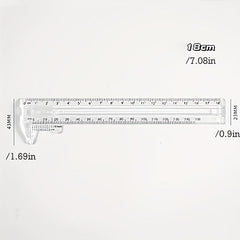 1pc Transparent Multifunctional Caliper Industrial Precision Measuring Rule