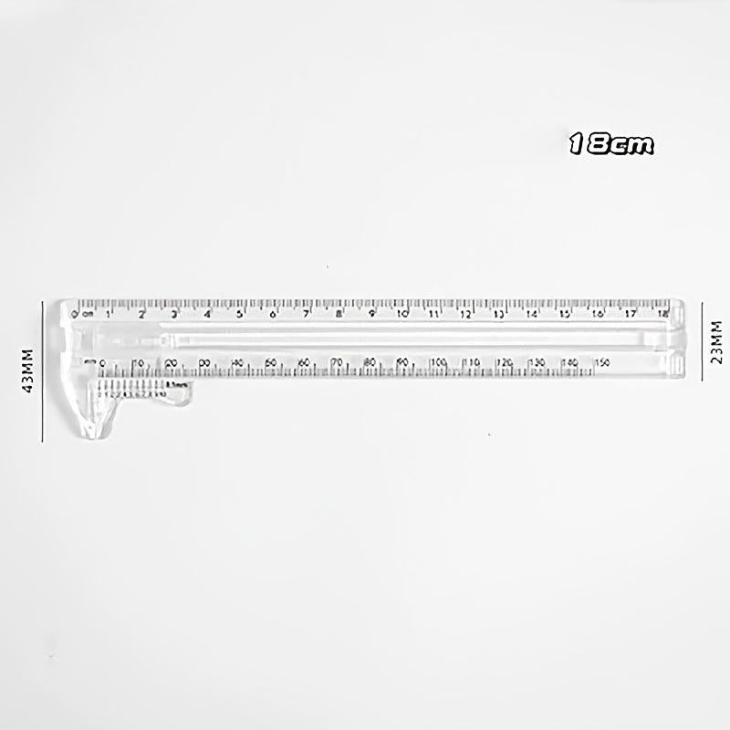 1pc Transparent Multifunctional Caliper Industrial Precision Measuring Rule