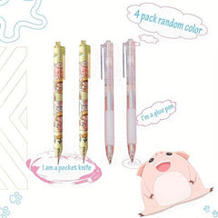 Pack Of 4 Fine Tools Pen Set Easy To Carry Press Type Pen