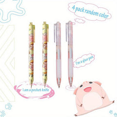 Pack Of 4 Fine Tools Pen Set Easy To Carry Press Type Pen