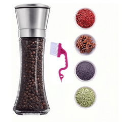 2pcs Pepper Grinder Sea Salt Ginder Glass Spice Mill Manual Pepper Mil
