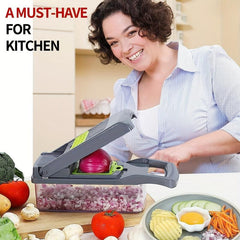 14pcs Veggie and Fruit Slicer with Container Manual Chopper