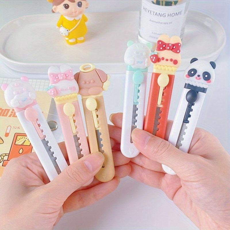 6pcs Cartoon Portable Student Diy Hand-cut Paper Set