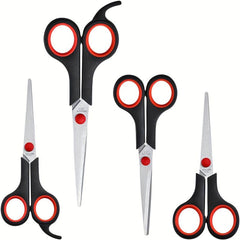 4pcs Stainless Steel Scissors All Purpose Ergonomic Comfort Grip Sharp Scissors