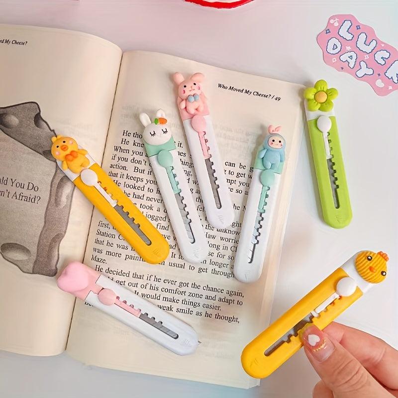 2 Pcs Mini Utility Knives Box Cutter Retractable Letter Opener Envelope Slitter