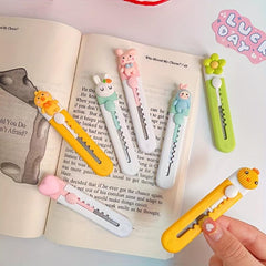 2 Pcs Mini Utility Knives Box Cutter Retractable Letter Opener Envelope Slitter