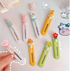 2 Pcs Mini Utility Knives Box Cutter Retractable Letter Opener Envelope Slitter