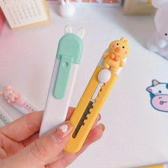 2 Pcs Mini Utility Knives Box Cutter Retractable Letter Opener Envelope Slitter