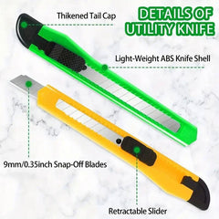 10pcs 9mm Auto Retractable Utility Wallpaper Cutter Tool