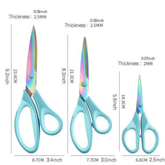 3 Pack Craft Scissors Titanium Blades Soft Grip Handle Multipurpose Shears