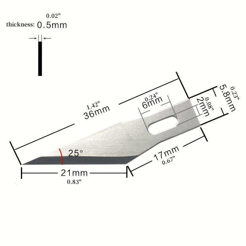 10pcs Plastic Box Paper Cuttings Carving Blade Model Making Blade