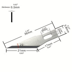 10pcs Plastic Box Paper Cuttings Carving Blade Model Making Blade